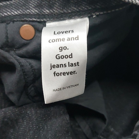 PacSun Jeans Womens Sz 27 Two Toned Black Denim High Rise Straight Button Fly - Picture 6 of 10